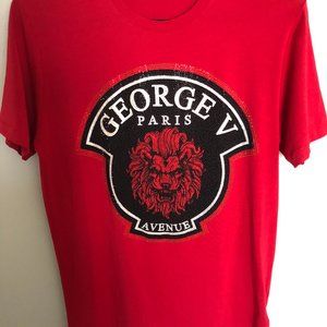 Avenue George V Paris T-shirt w/Lion +Rhinestones -Dazzle in Style -Holiday Deal